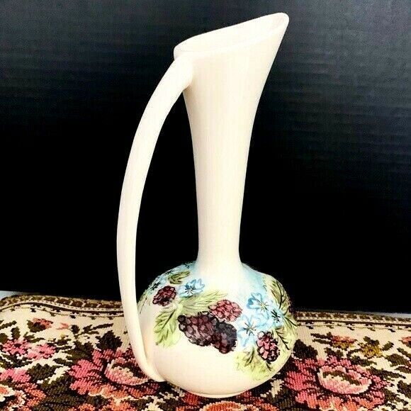 VTG Hand Painted Floral Pitcher Vase on the Cramer Mold MCM - Picture 2 of 10